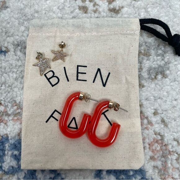 Madewell Acetate Hoop And Sparkly Star Earring Set Gold Color - Picture 1 of 3